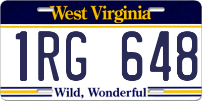 WV license plate 1RG648