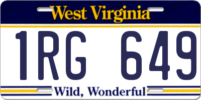 WV license plate 1RG649
