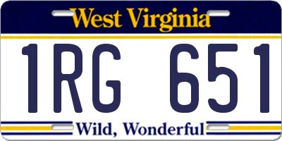 WV license plate 1RG651