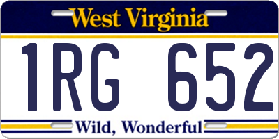 WV license plate 1RG652
