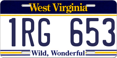 WV license plate 1RG653