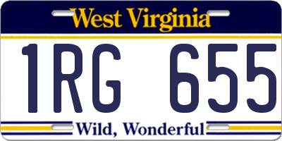 WV license plate 1RG655