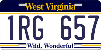 WV license plate 1RG657