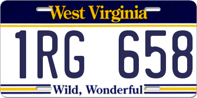 WV license plate 1RG658