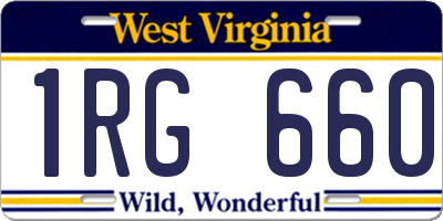 WV license plate 1RG660