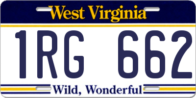 WV license plate 1RG662