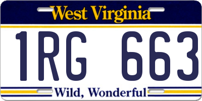 WV license plate 1RG663