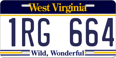 WV license plate 1RG664