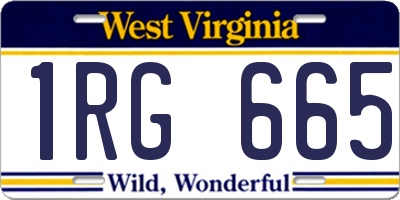 WV license plate 1RG665