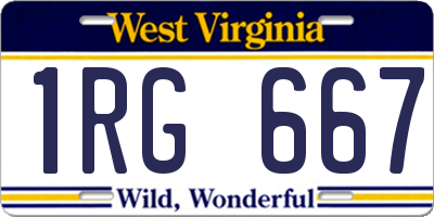 WV license plate 1RG667