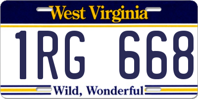 WV license plate 1RG668