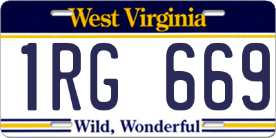 WV license plate 1RG669