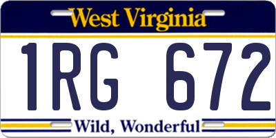 WV license plate 1RG672