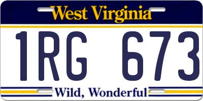 WV license plate 1RG673