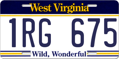 WV license plate 1RG675
