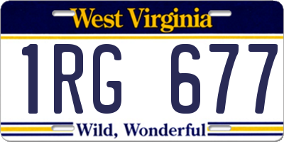WV license plate 1RG677