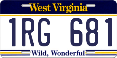 WV license plate 1RG681