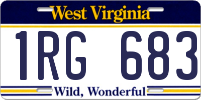 WV license plate 1RG683