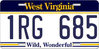 WV license plate 1RG685