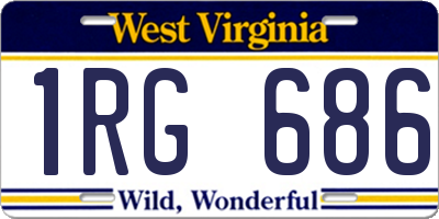 WV license plate 1RG686