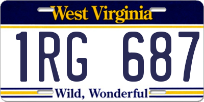 WV license plate 1RG687