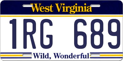 WV license plate 1RG689