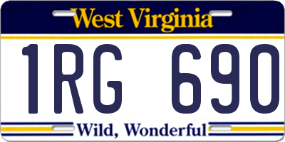 WV license plate 1RG690