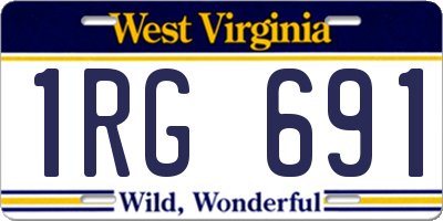 WV license plate 1RG691