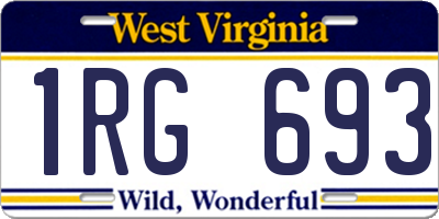 WV license plate 1RG693