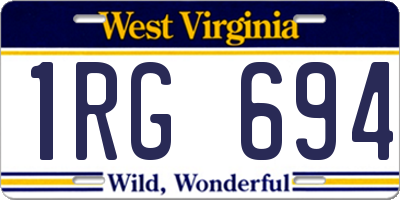 WV license plate 1RG694