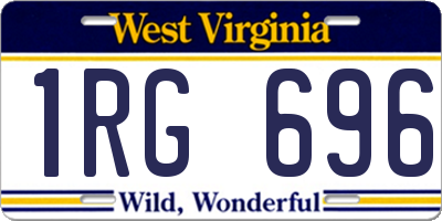 WV license plate 1RG696