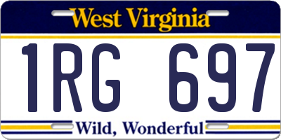 WV license plate 1RG697