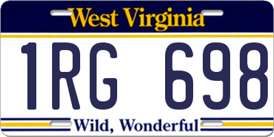 WV license plate 1RG698