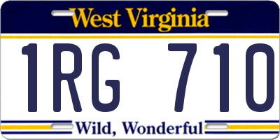 WV license plate 1RG710