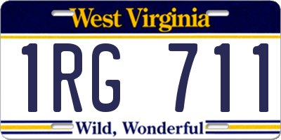 WV license plate 1RG711