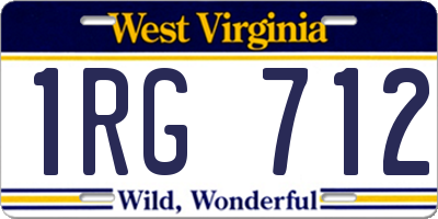 WV license plate 1RG712