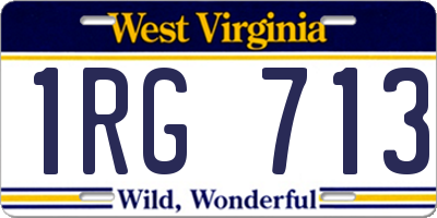 WV license plate 1RG713