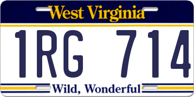 WV license plate 1RG714