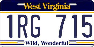 WV license plate 1RG715