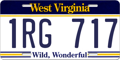 WV license plate 1RG717