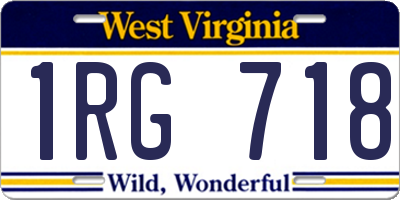 WV license plate 1RG718