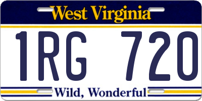 WV license plate 1RG720