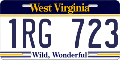 WV license plate 1RG723