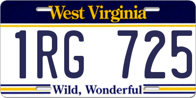 WV license plate 1RG725