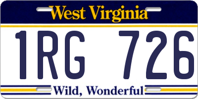 WV license plate 1RG726