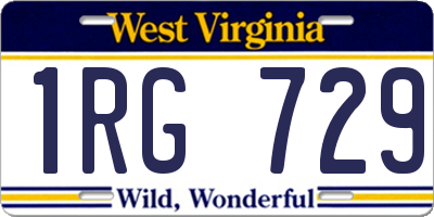 WV license plate 1RG729