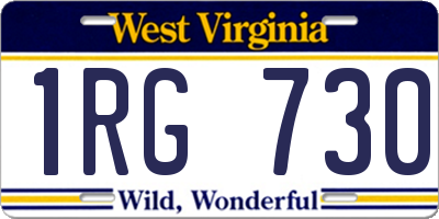 WV license plate 1RG730
