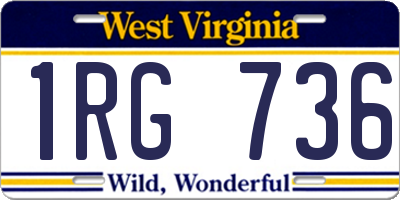 WV license plate 1RG736