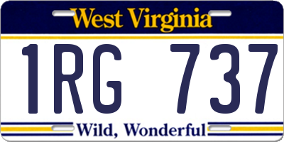 WV license plate 1RG737
