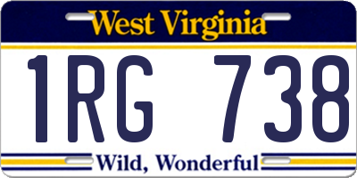 WV license plate 1RG738